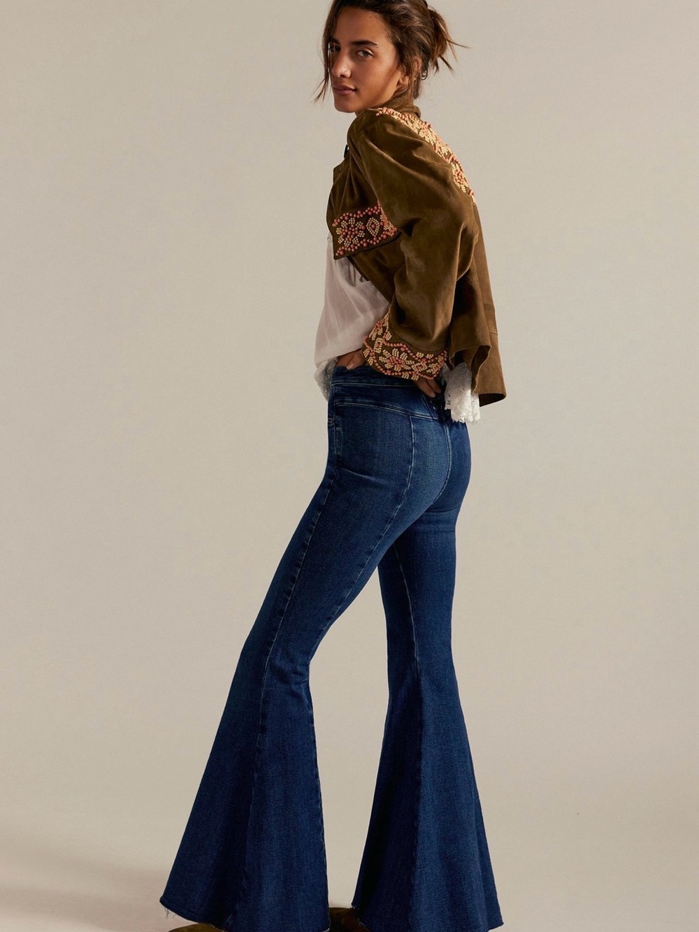 We the Free CRVY Super High-Rise Lace-Up Flare Jeans